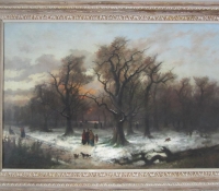 Charles Raffel, oil on canvas, Kensington Garden 1873, 55" x 38"