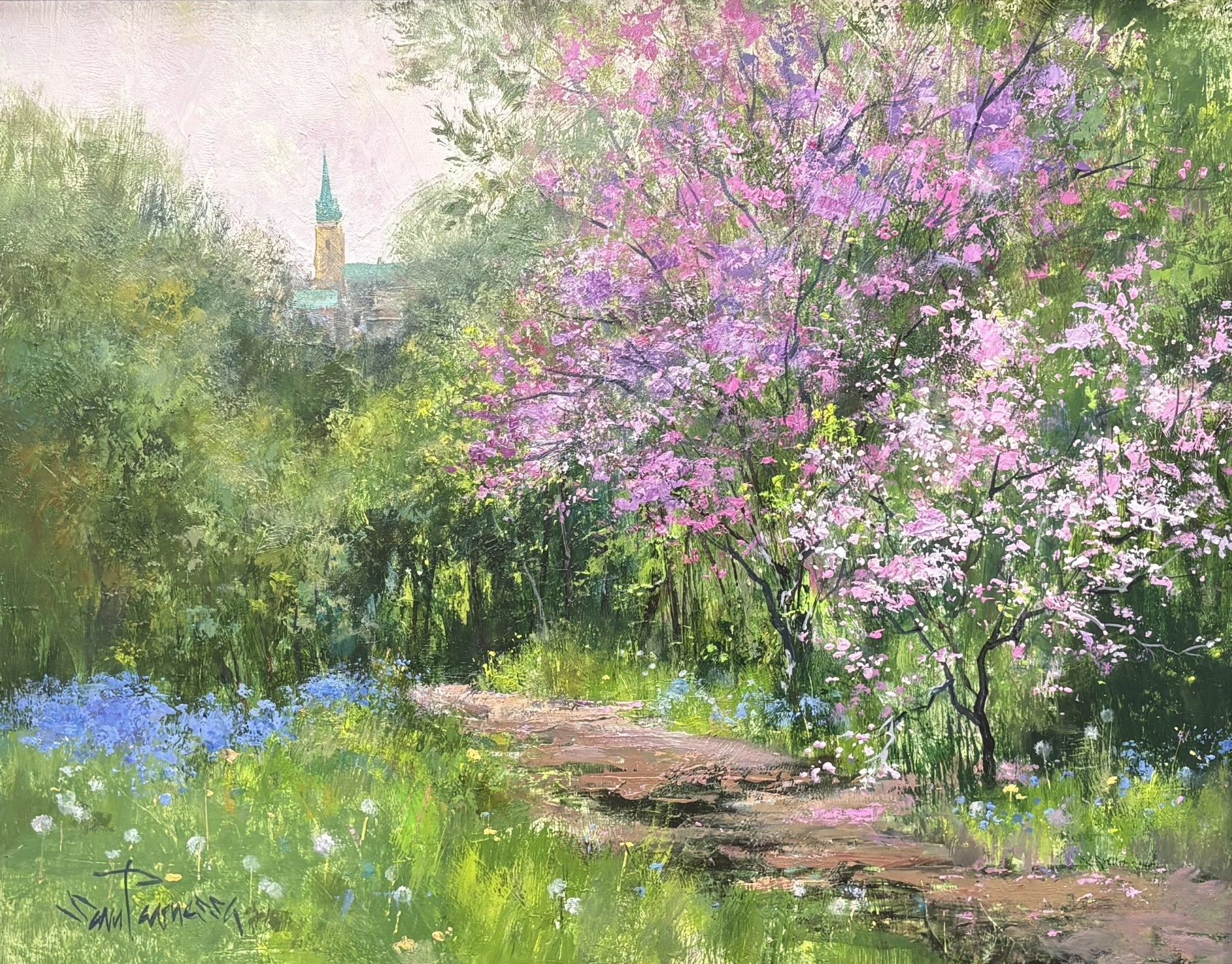 Elora Springtime 16x20in Acrylic on Canvas 2000